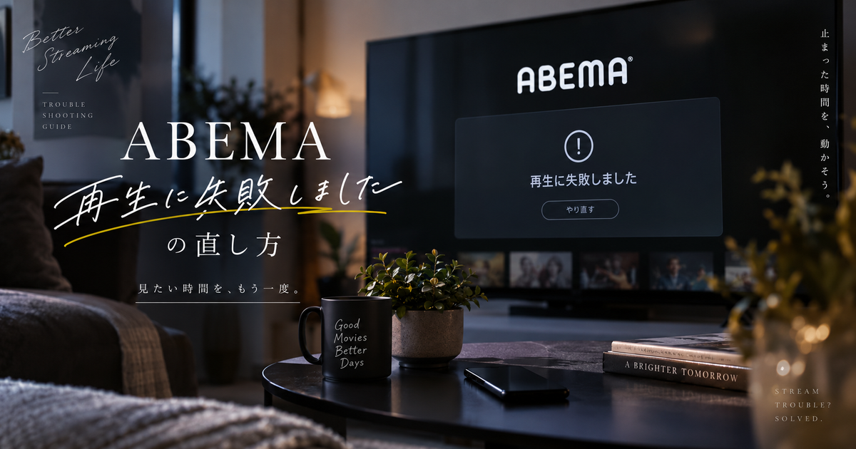 ABEMAで「再生に失敗しました」と出たときの直し方｜原因別に最短で復旧させる手順！