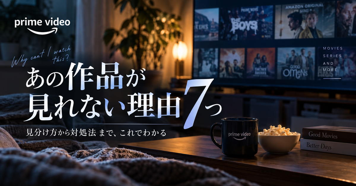 Amazonプライムビデオで見れない作品がある理由7つ｜見放題対象外の見分け方と対処までわかる！