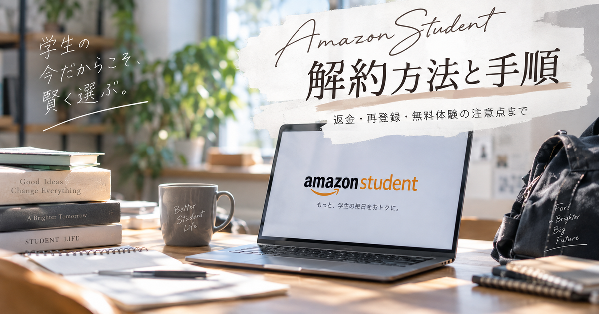 AmazonStudentを解約する方法と手順｜返金・再登録・無料体験の注意点を徹底解説！
