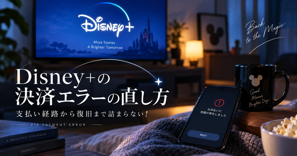 Disney+の決済エラーの直し方｜支払い経路から復旧まで詰まらない！