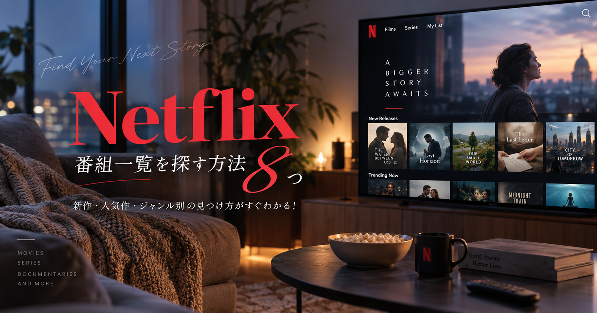 Netflix番組一覧を探す方法8つ｜新作・人気作・ジャンル別の見つけ方がすぐわかる！